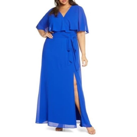 Vince Camuto V-Neck Faux Wrap Maxi Dress - Picture 2 of 12